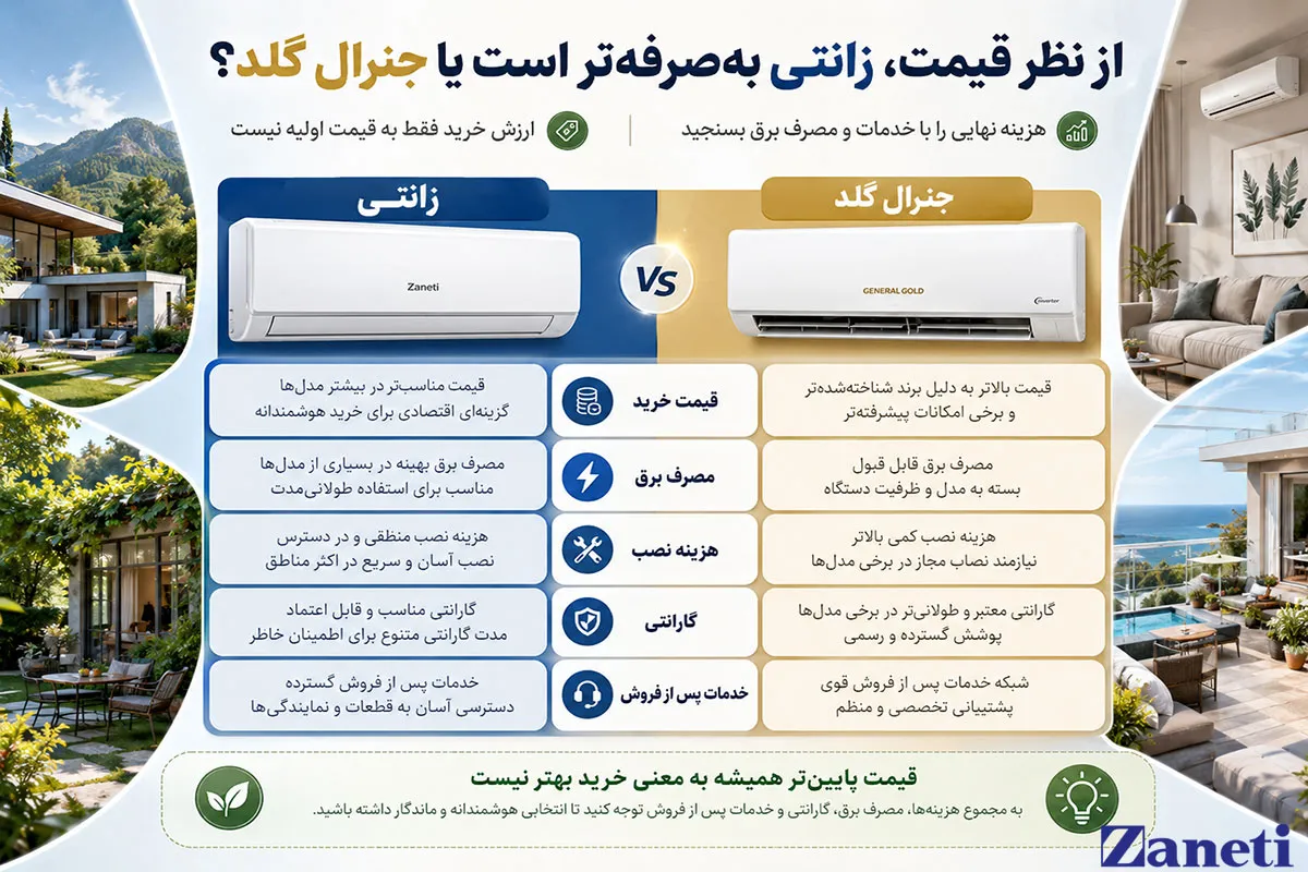از نظر قیمت، زانتی بهصرفهتر است یا جنرال گلد؟