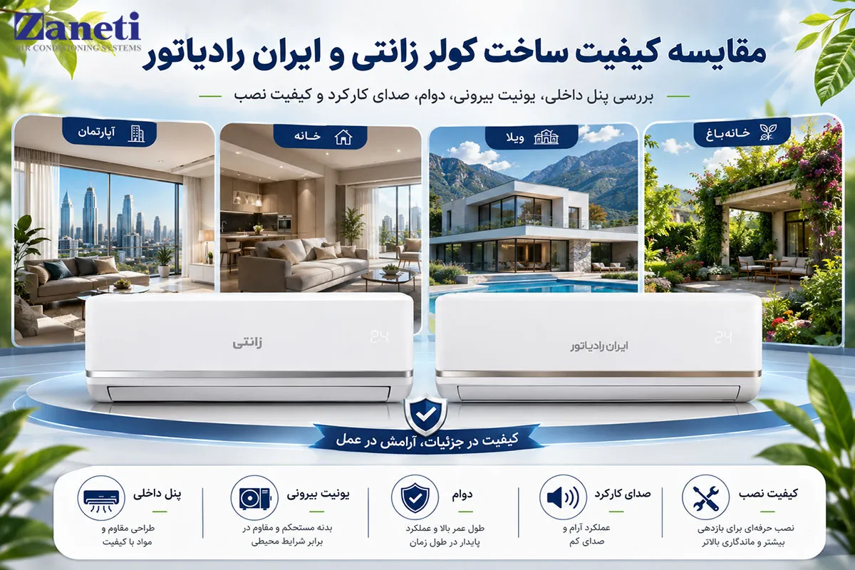 مقایسه کیفیت ساخت کولر زانتی و ایران رادیاتور 1