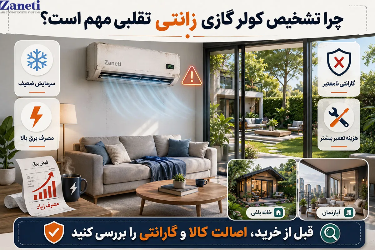 چرا تشخیص کولر گازی زانتی تقلبی مهم است؟