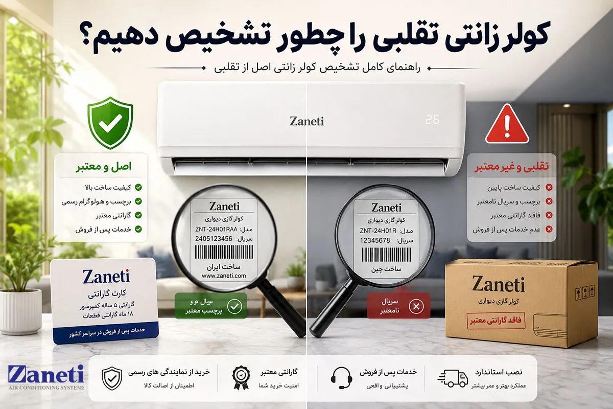 عکس شاخص کولر زانتی تقلبی را چطور تشخیص دهیم؟