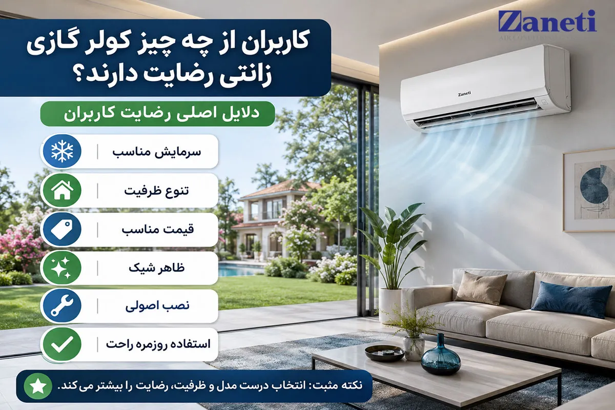 کاربران از چه چیز کولر گازی زانتی رضایت دارند؟