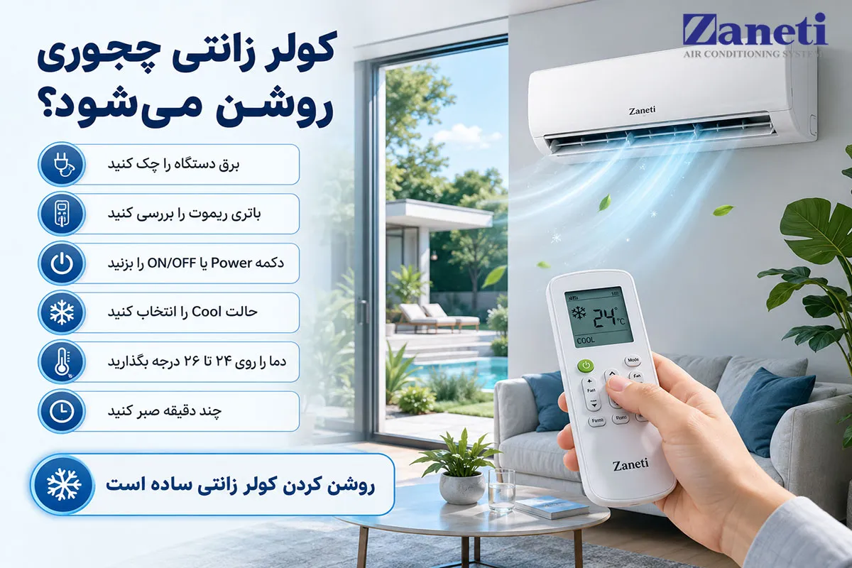 کولر زانتی چجوری روشن میشود؟